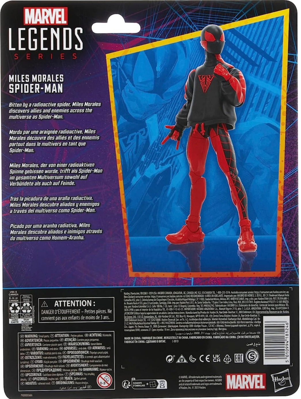 Hasbro Marvel Legends Retro: SPIDER-MAN MILES MORALES 6inch Action Figure