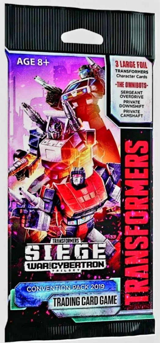 Transformers TCG Con Pack 2019: SIEGE - OVERDRIVE DOWNSHIFT & CAMSHAFT - Three Foils Per Pack